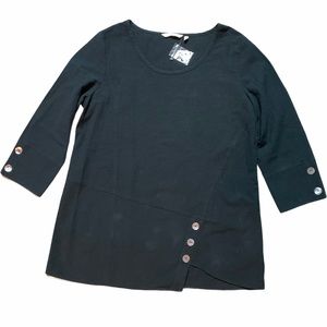 Soft Surroundings Gauze Artisan Black Top Size M